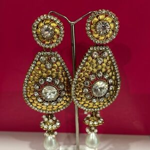 Elegant Gold and Silver Dangle Earrings